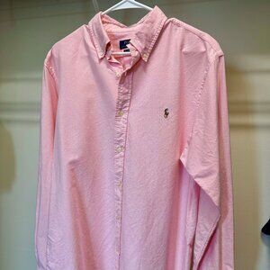 Men's Ralph Lauren Knitted Polo Large Light Pink